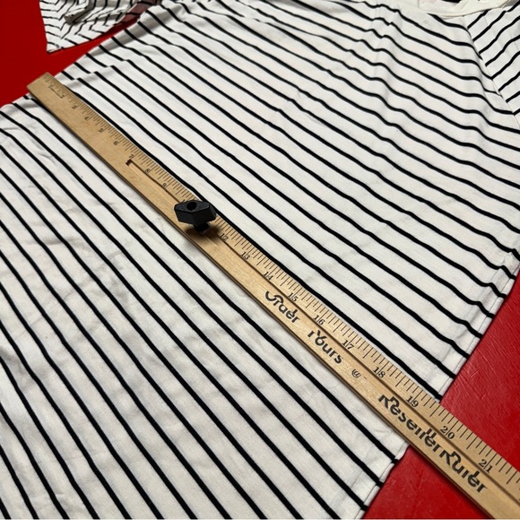 THE FIFTH LABLE CREAM W/ BLACK STRIPES DRESS FLOWING MEDIUM LEGNTH SLEEVES - Picture 6 of 8
